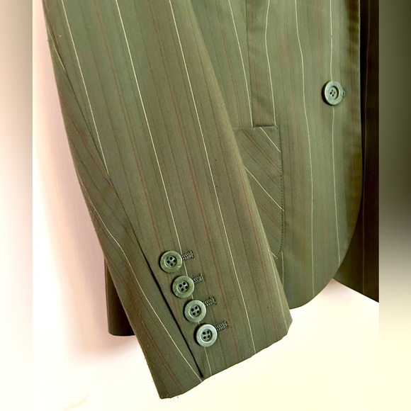 Style & Co. Olive Green Pinstripe Blazer SZ 12 - Picture 11 of 13